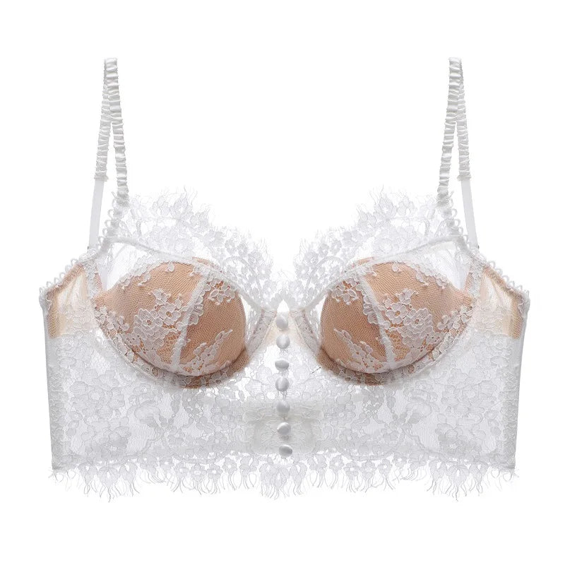 Sexy lace French new strappy bra, backless underwear, women's retro thin vest bra