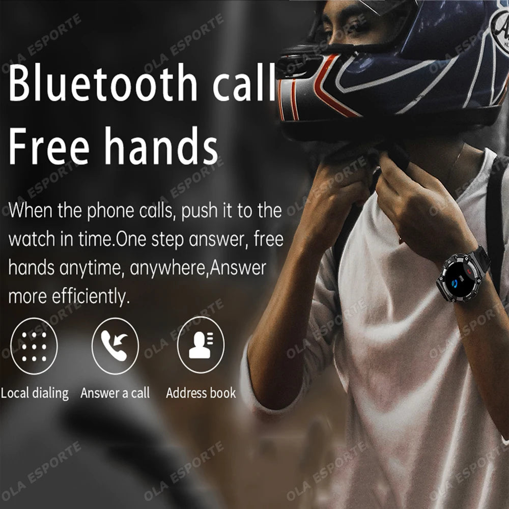 Outdoor Military Smartwatch For Men Health Monitor Bluetooth Call Voice Assistant GPS Sports Waterproof Men Smartwatch 2024