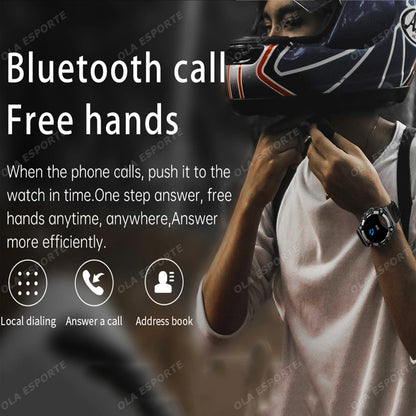 Outdoor Military Smartwatch For Men Health Monitor Bluetooth Call Voice Assistant GPS Sports Waterproof Men Smartwatch 2024