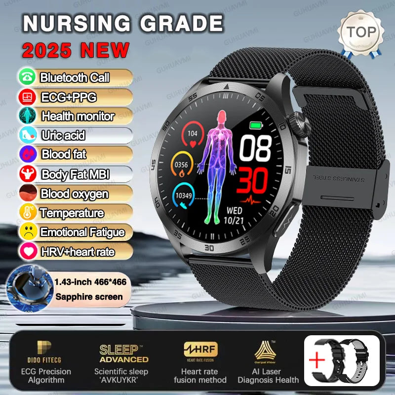 Huawei ECG+PPG Laser Treatment Health Smart Watch Three highs Clock Blood pressure Heart rate Men HD Call Bracelet