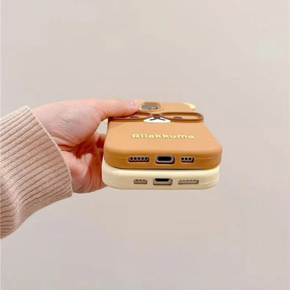 For iPhone 17 16 15 Pro Max 14 Plus 13 12 11 7 8 SE 4 4S 5 5S Cute Glasses Bear Silicone Soft Phone Case Cover