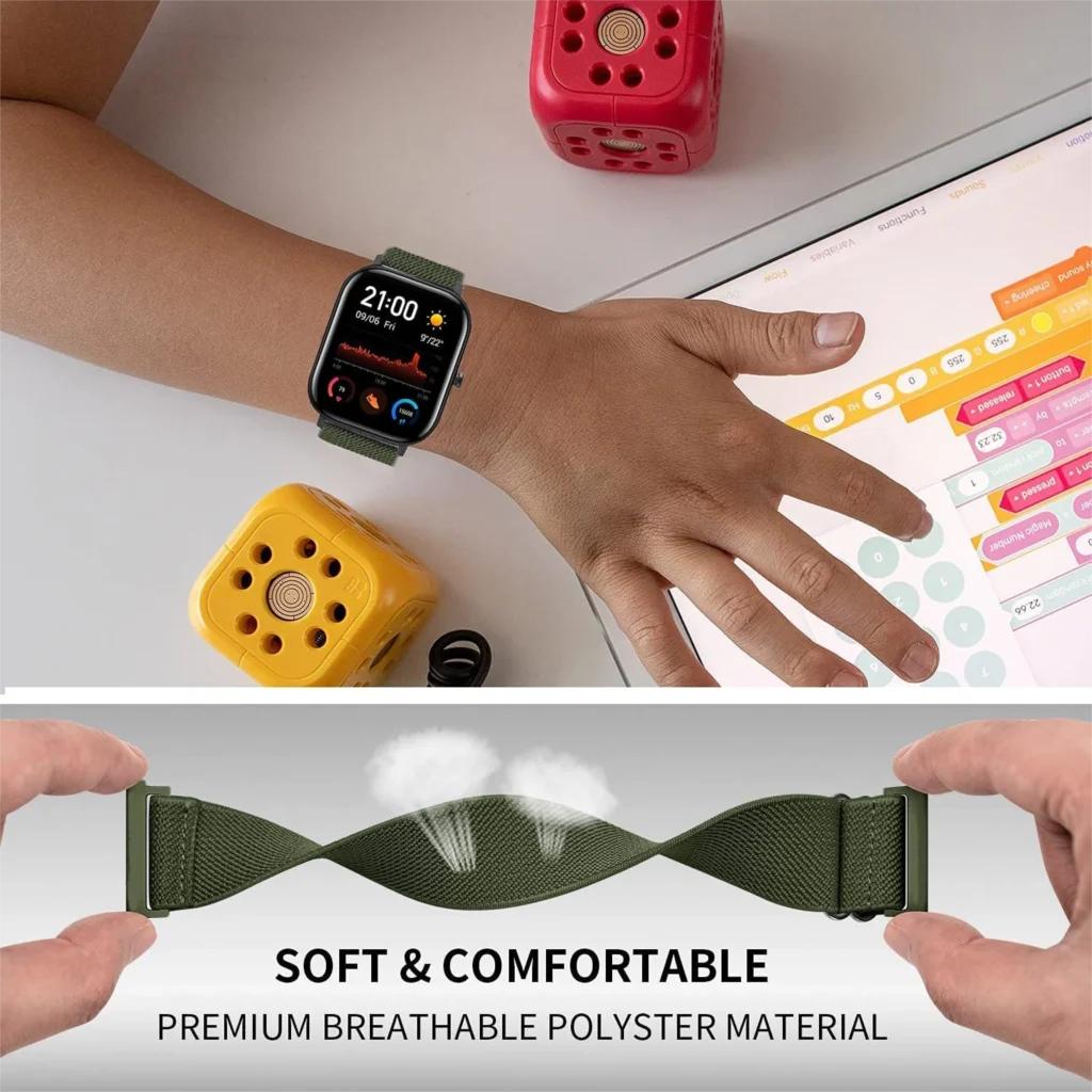 band For Amazfit GTS 4/2/2e/3/GTS2 Mini/GTR/4/3/Pro/GTR2/42mm/stratos Nylon Elastic Watch Bracelet Amazfit bip strap