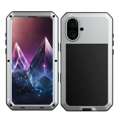 Shockproof Metal Glass Case for iPhone 17 16 15 14 Plus 13 12 11 Pro Max XR Xs Max SE 8 7 Heavy Duty Anti-slip Anti-Abrasion