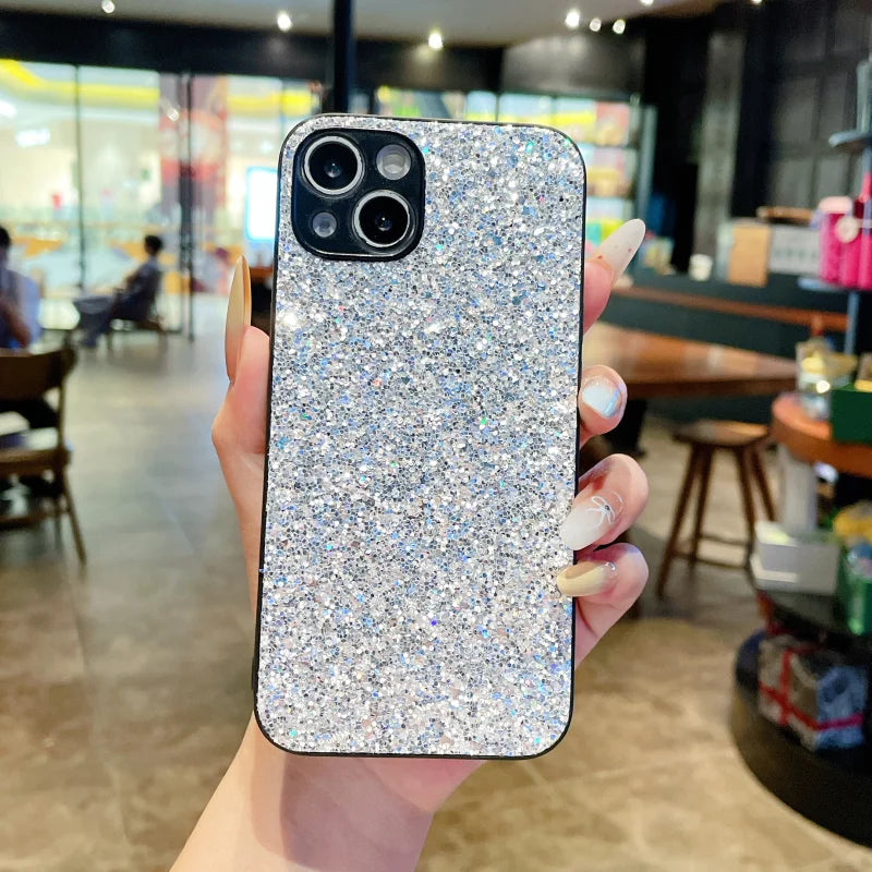Luxury Glitter Full Coverage Flash Drill Soft Phone Case for iphone 17 16 15 14 13 12 11 Pro Max 7 8 Plus 16E 17Air Shell