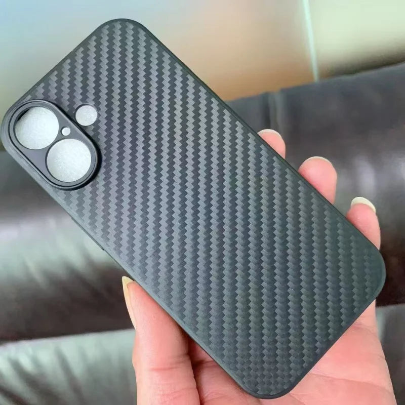 Carbon fiber pattern ultra-thin protective case suitable for iPhone 17 Air 16 15 14 17 Pro Max TPU anti drop protective caser