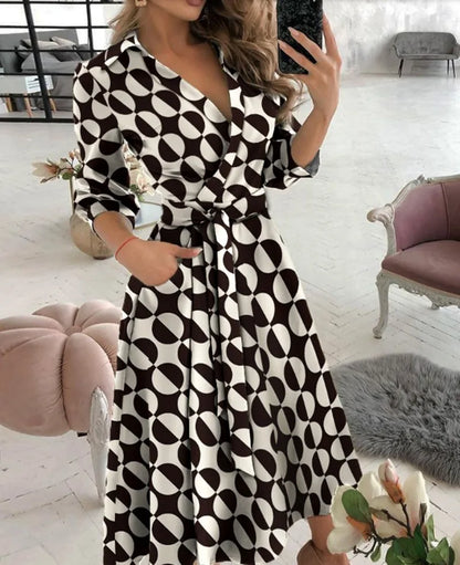 Office Ruched Dress Long-sleeved V-neck Red Black Blue Bag Hip Dress Women's Clothing Dress for Women