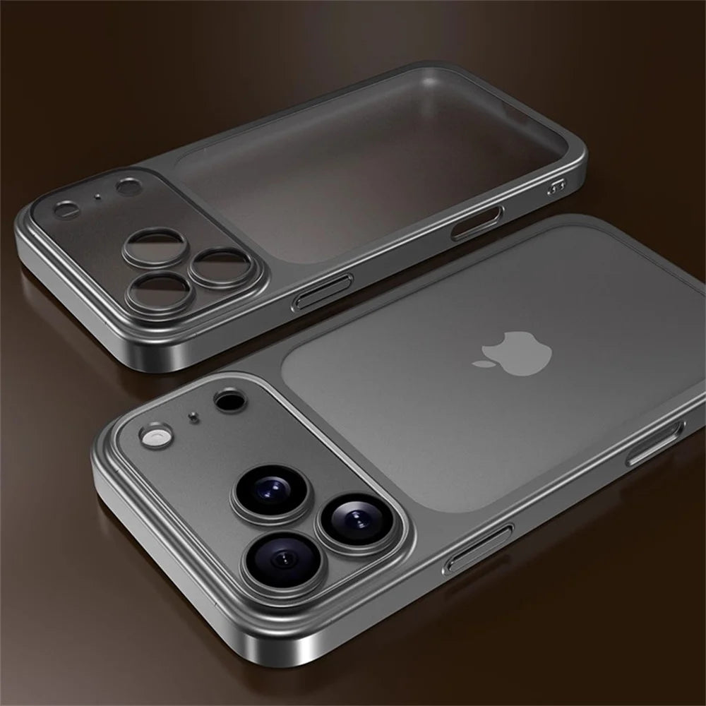Luxury Original Matte Clear Frosted Phone Case For iPhone 17 16 15 14 13 12 11 Pro Max Air Lens Protection Shockproof Back Cover