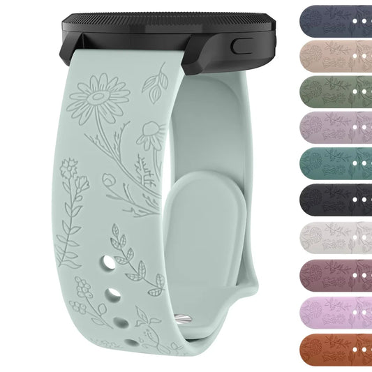 Flower Engraved Strap For Amazfit GTS/2/2e/3/4 GTS2 Mini/GTR 4/3/Pro/47mm/GTR2/2e/stratos 2/3/Bip Lite Band Bracelet