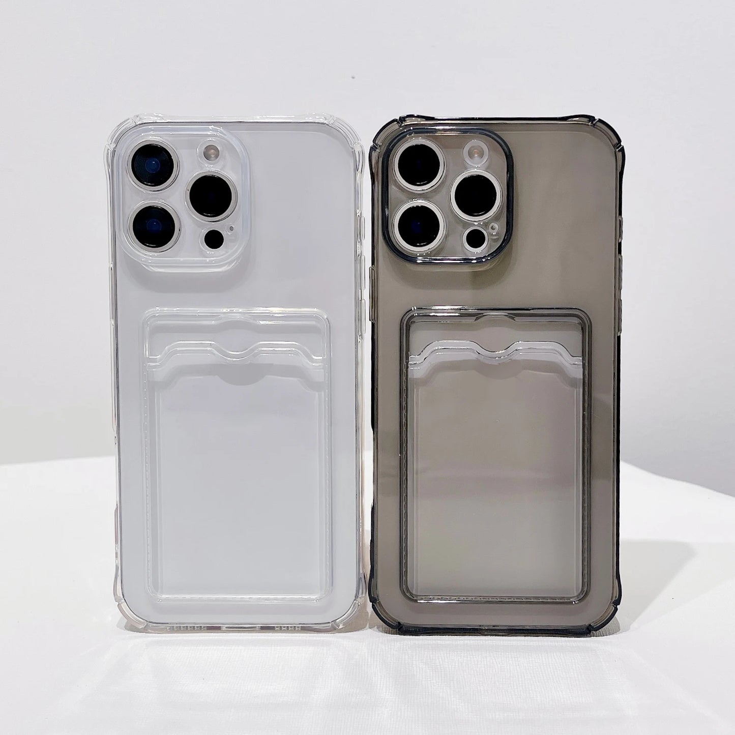 For iPhone 17 16 15 14 13 12 11 Pro Xs Max Air 16e XR 7 8 6 6s Plus SE 2020 2022 Case Clear ID ATM Card Slot Protection Cover