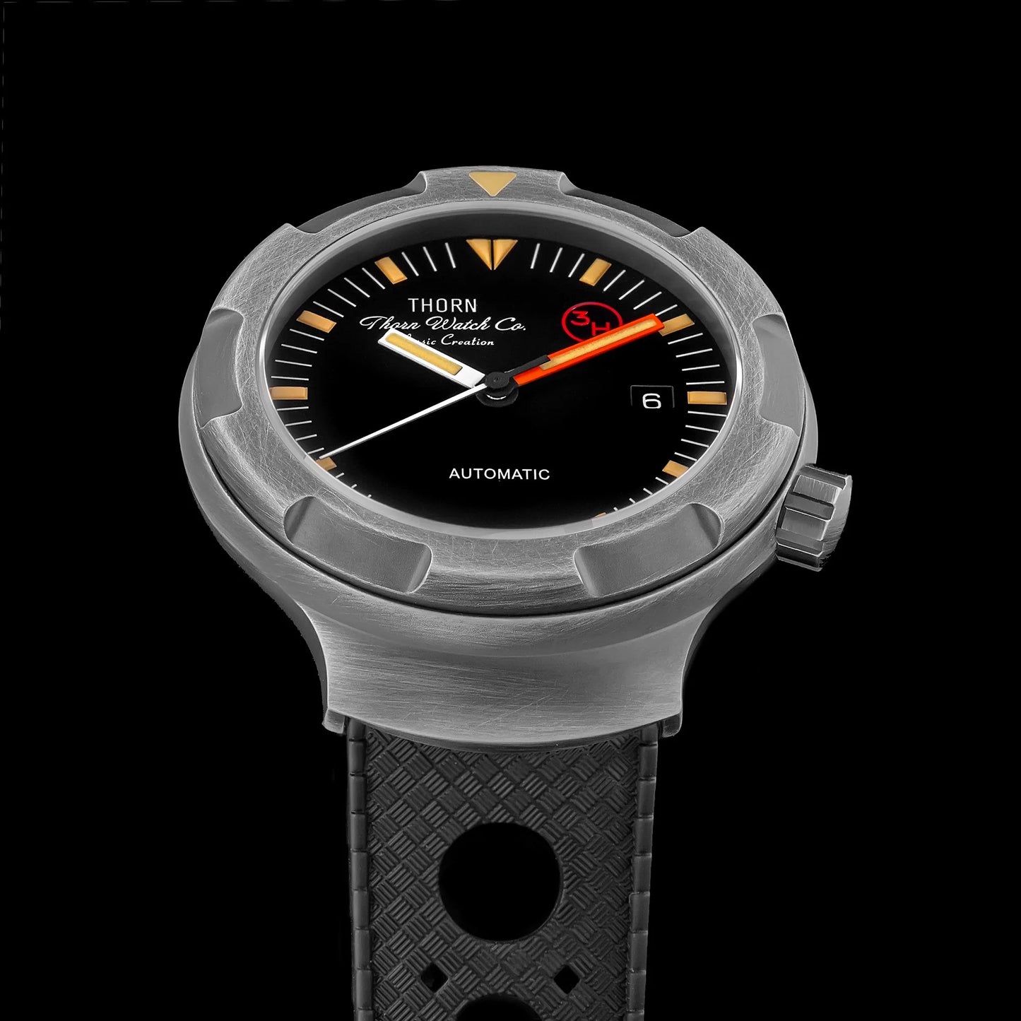 New Thorn Watch T018 PT5000 Movement Sapphire Waterproof Luminous Fluororubber Strap Men's Watches Salutes Classic