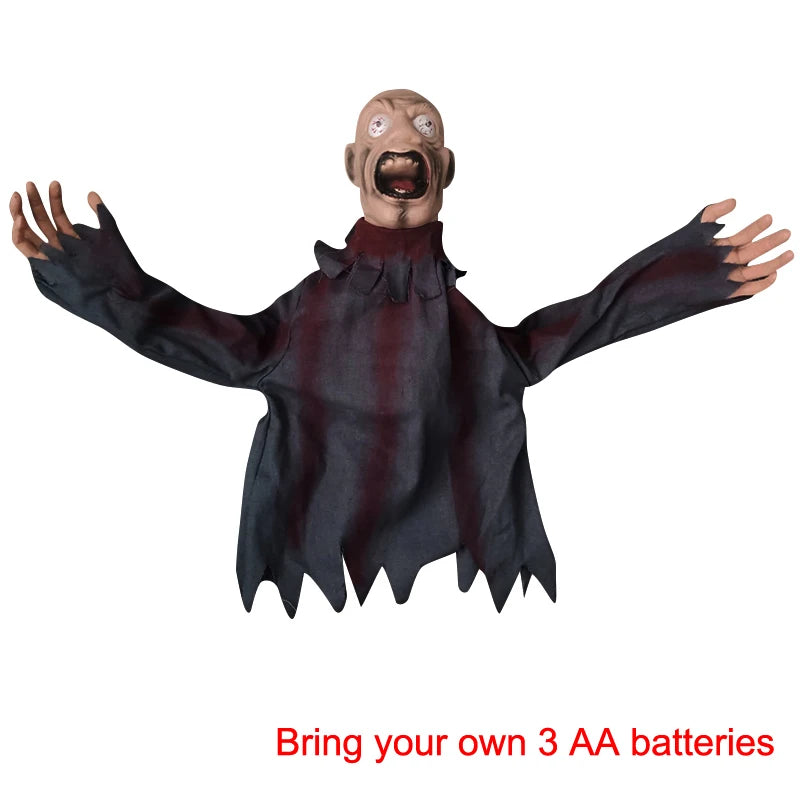 Halloween Scary Doll Horror Decoration To Insert Large Swing Ghost New Voice Control Decoration Outdoor Home Garden Scary Props