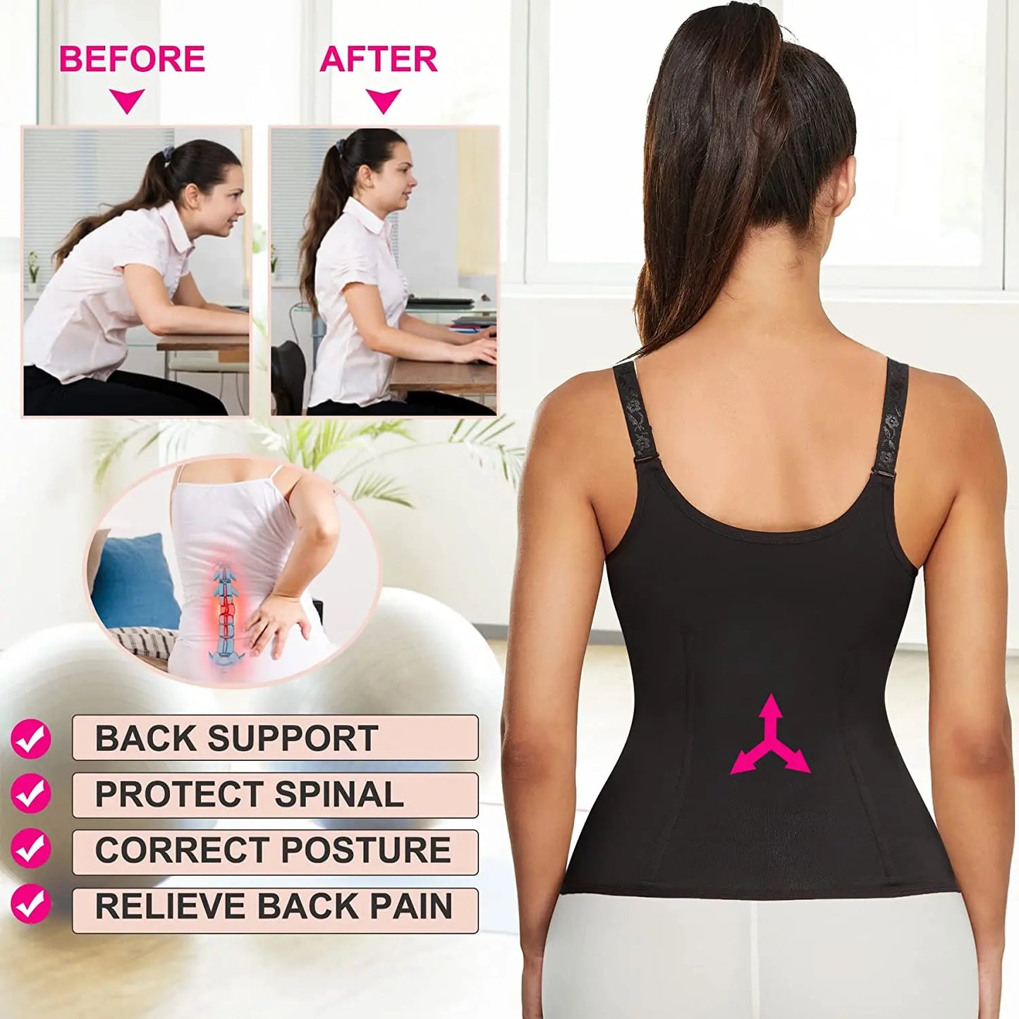 Corset Zipper Vest Body Shaper Cincher Shapewear Slimming Belt Sports Girdle Neoprene Sauna Tank Top