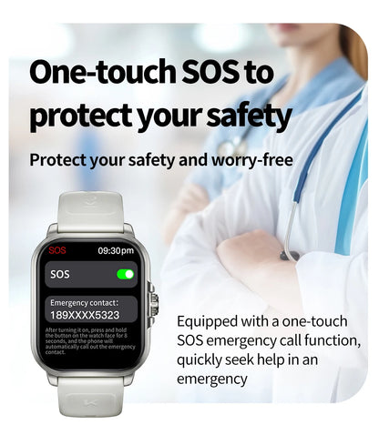 KUMI KU7 Meta 2.01″ High-definition Screen Smart Watch Bluetooth Call Heart Rate Measurement Oximetry Offline Intelligent Voice