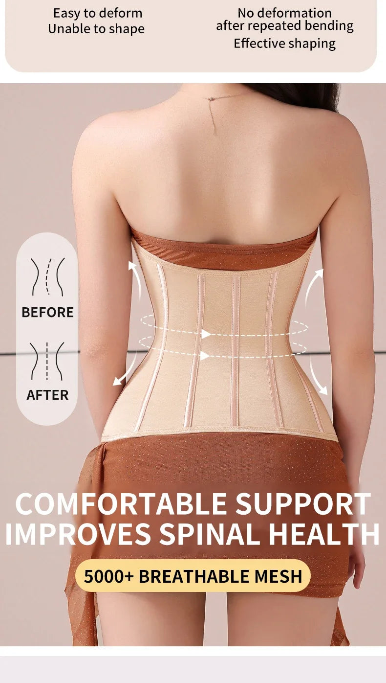 U-shaped Waist Trainer Corset Women Buttoned Shapers Breast Lifted Waist Trainer Steel Bone Slimming Women's Shapewear