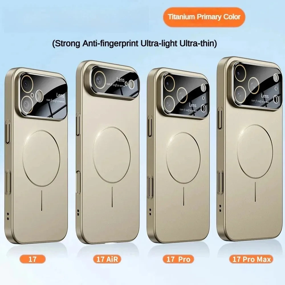 Original Glass Nano Matte Case For iPhone 17 Air 16 15 14  Pro Max 17Pro Magnetic For Magsafe Wireless Charging Armor Funda