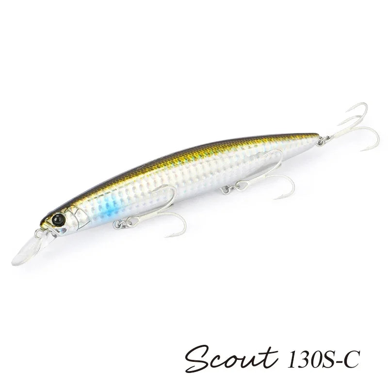 Sinking Minnow Fishing Lure SCOUT 130mm 24g Long Casting Seabass Flounder Artificial Large Sea Fishing Hard Baits