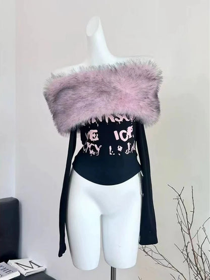 Coquette Slash Neck T-Shirt Women Hot Girl Tee Tops Design 2000s Aesthetic Vintage Old Money