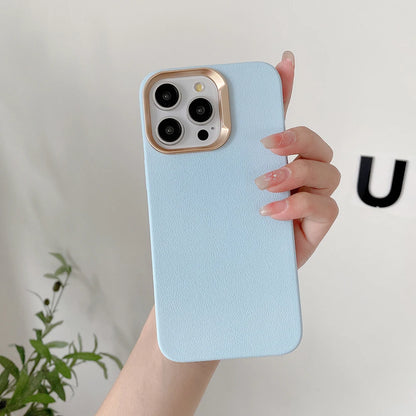 Luxury Leather Liquid Silicone Case For iPhone 17 16 Pro Max 15 14 Plus 13 11 12 Plating Shockproof Back Cover Solid Color Funda