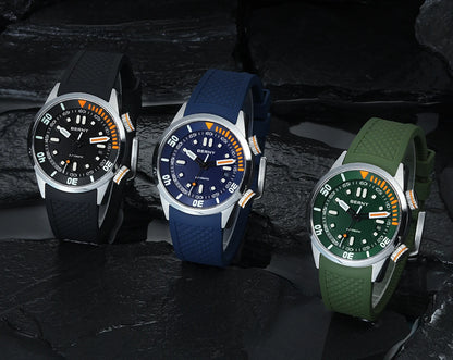 BERNY Automatic Dive Watch for Men Super Luminous Original Design 20ATM Diver Wristwatch Sapphire, Local Warehouse Fast Delivery