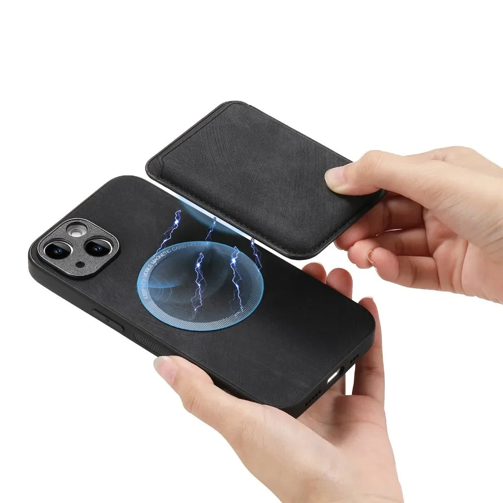 Vintage Leather Case with Detachable Magnetic Wallet Card Holder For iPhone 17 Air 16e 16 Pro Max 15 14 Plus 13 12 11