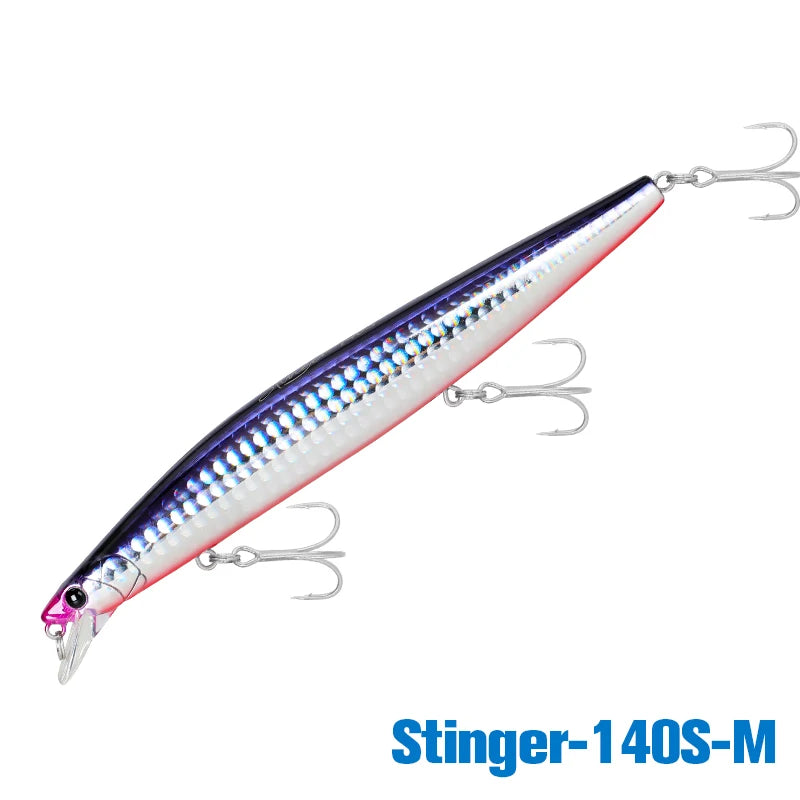 Minnow Sea Fishing Lure STINIGER 140mm 26g Piston Weight Ultra Long Casting Seabass Inshore Hard Baits
