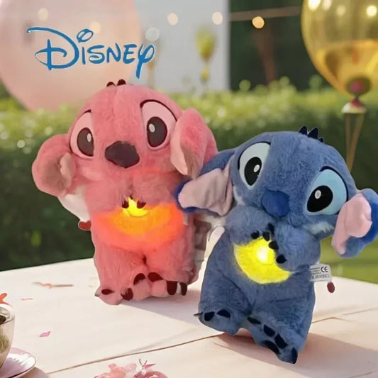 Stitch Anime Plush Doll With Lighting Music Airbag Kawaii Appease Toy Baby To Soothe Sleep Peluche For Kids Gift