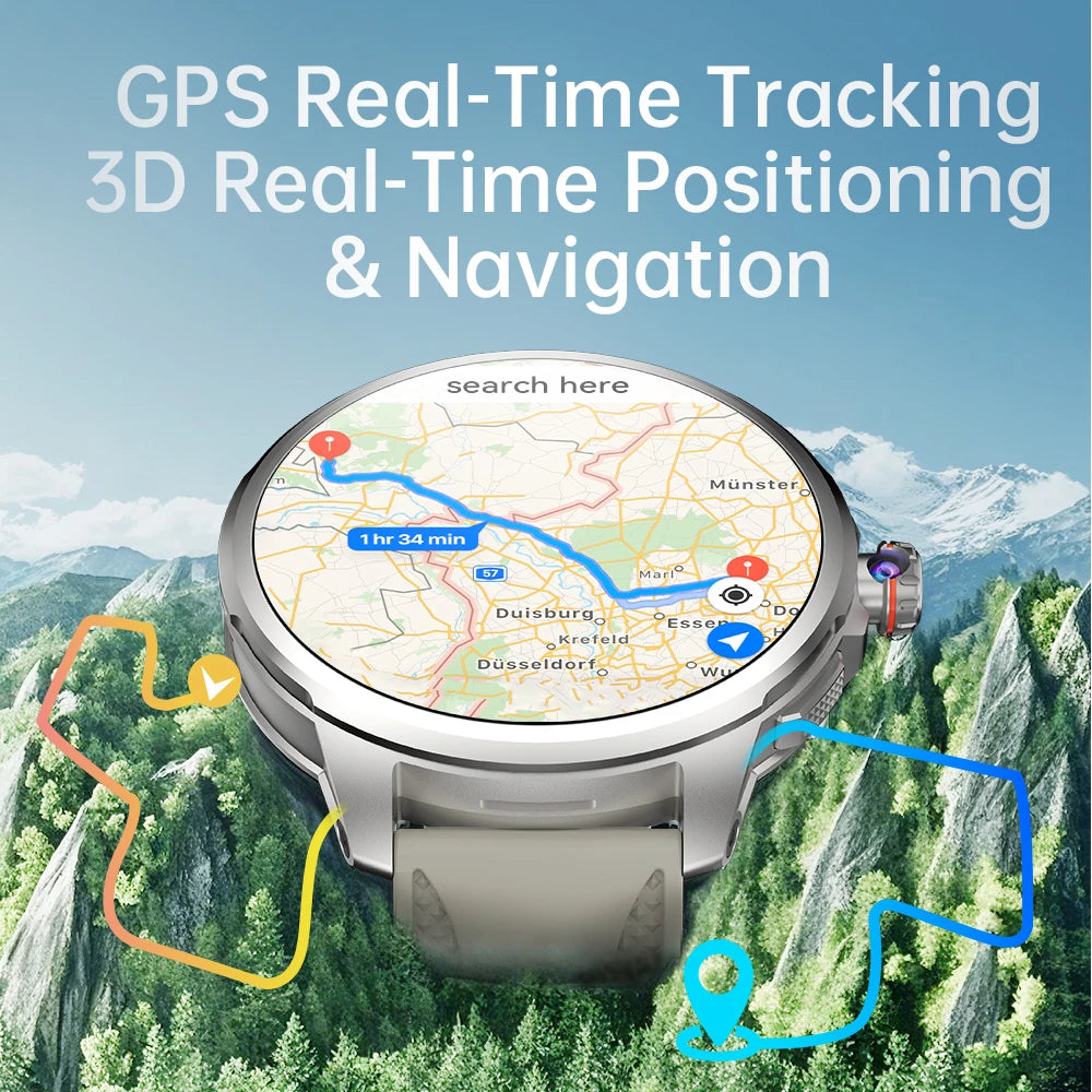 KUMI Watch X3 Pro Android 4G WiFi Smartwatch, 1.75" AMOLED, GPS, 200MP Camera, 32GB, Waterproof, Fitness Tracking Smart Watch