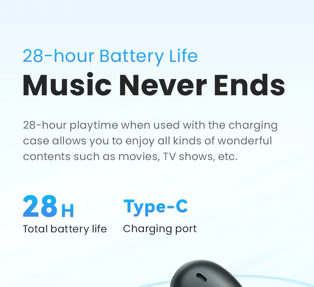 HAYLOU Mori Pro Bluetooth 5.4 Earphones Wireless  43dB Adaptive Hybrid ANC Hi-Res LDAC Earbuds 6 Mic Headphones 28H Battery Life