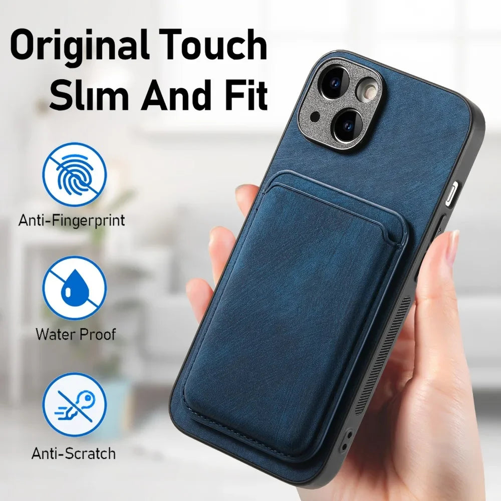 Vintage Leather Case with Detachable Magnetic Wallet Card Holder For iPhone 17 Air 16e 16 Pro Max 15 14 Plus 13 12 11