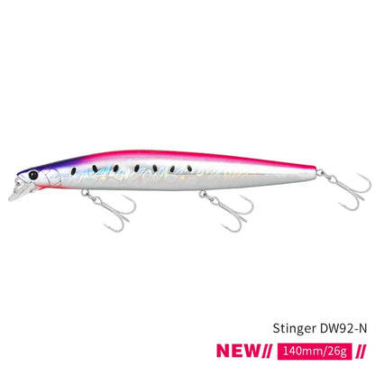 Sinking Minnow Fishing Baits140mm Saltwater Lures Pike Big Game Sea Fishing Tackle Stinger Hard Wobbler