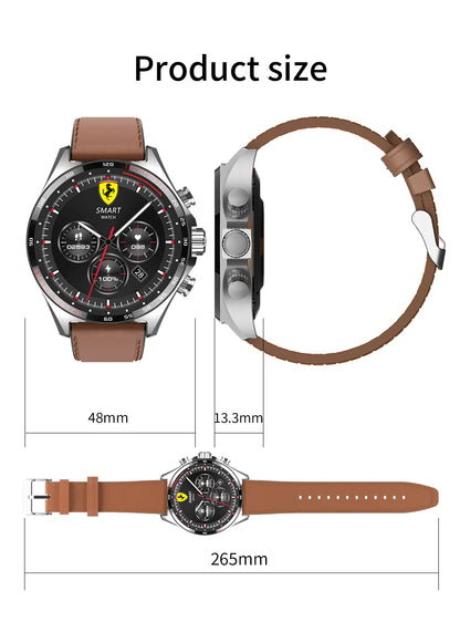 Smart Watchs Men Sport Fitness GPS Tracker Compass Bluetooth Call Heart Rate Health Smartwatch for Huawei Xiaomi Ferrari