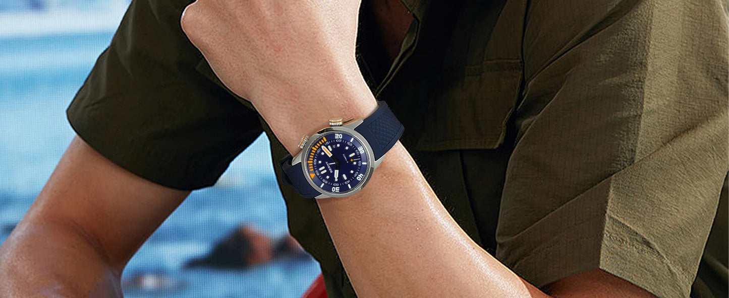 BERNY Automatic Dive Watch for Men Super Luminous Original Design 20ATM Diver Wristwatch Sapphire, Local Warehouse Fast Delivery