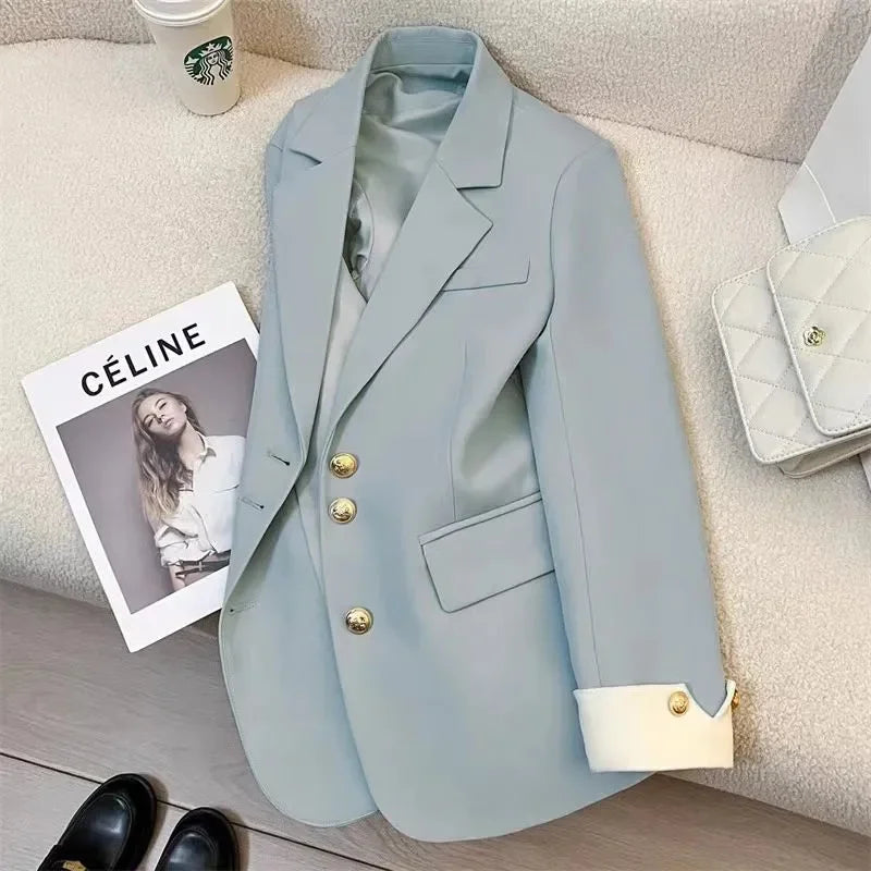 New Women Suit Coat Elegant Sports Casual Blazer Korean Fashion Jacket Spring Autumn 12 Color Office Ladies Clothing Basic Coat