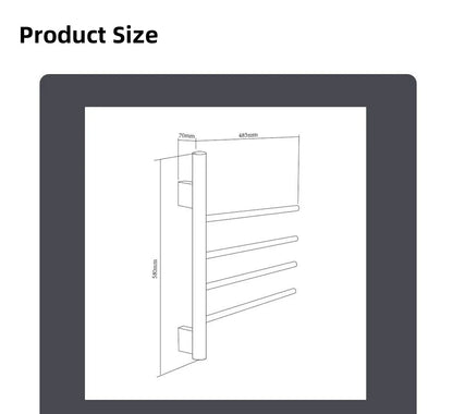 Electric Heating Towel Rails 180° Rotation Left & Right SUS304 Bathroom  Wall Mounted Towel Warmer Holder  220V