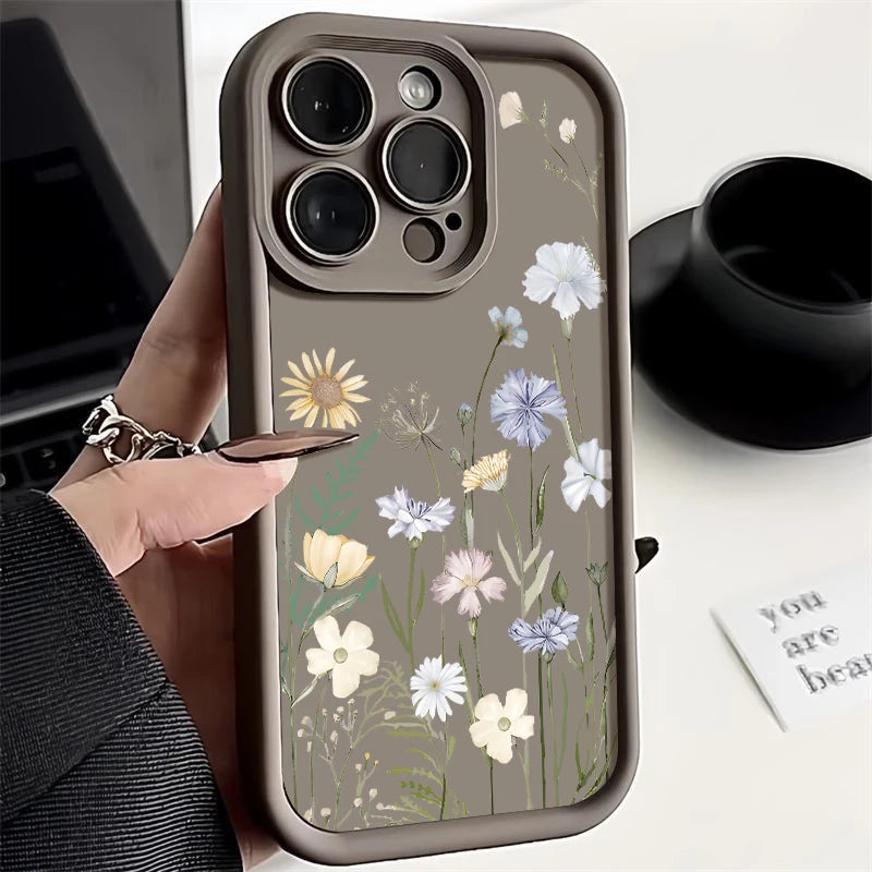IPhone 17 16e 15 16 Pro Max 14 13 12 Pro Max 15 16 Plus Air 11 Case Flowers Pattern Shockproof Soft TPU Silicone Phone Cover