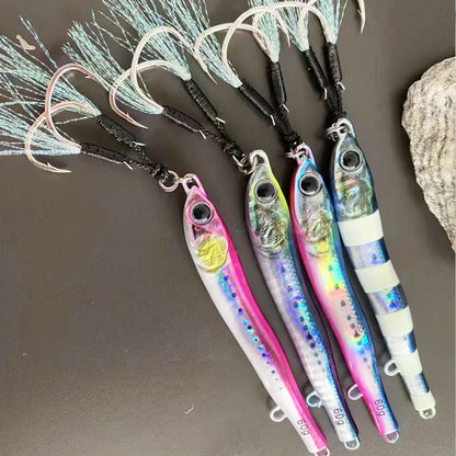 JIg Lure Fishing Anglers Glow Jig 3D Print Treble Hook Speed Falling 40g60g80g Metal Hard Bait Jigging Pesca Bait
