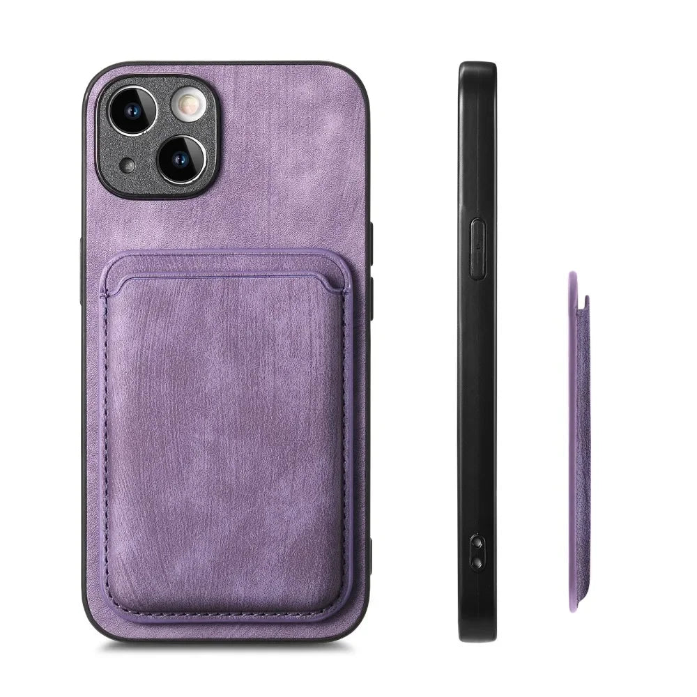 Vintage Leather Case with Detachable Magnetic Wallet Card Holder For iPhone 17 Air 16e 16 Pro Max 15 14 Plus 13 12 11