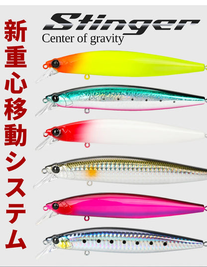 Floating Minnow 120mm 19g Long Casting Sea Fishing Lure STINGER  Center Of Gravity Hard Baits