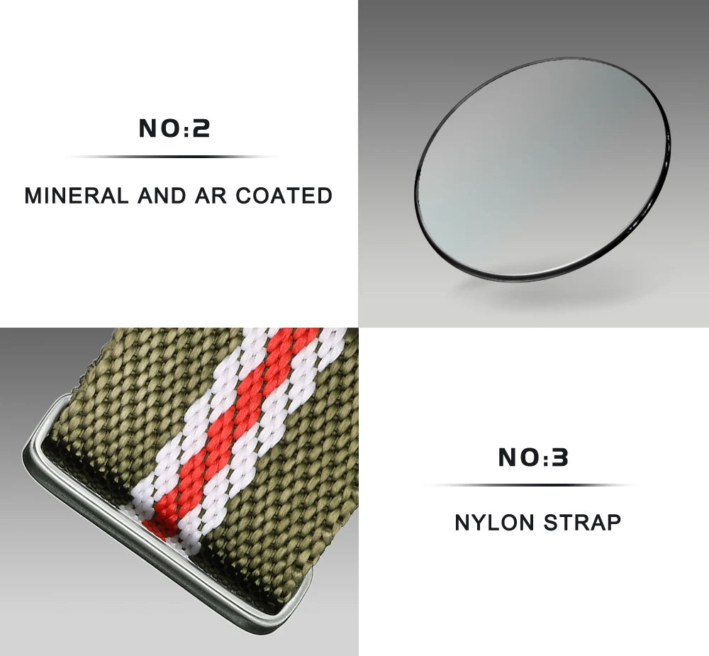 CADISEN New Men's Watches Top Luxury Quartz Watch For Men Canvas 0S10 Chronograph AR Mirror Waterproof Gift Men's Wristwatch