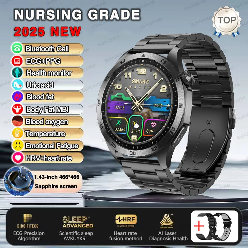 Huawei ECG+PPG Laser Treatment Health Smart Watch Three highs Clock Blood pressure Heart rate Men HD Call Bracelet