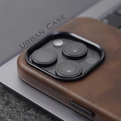 Premium Real Handmade Leather Case for iPhone 17 Air 17 Pro 16 15 14 13 12 Pro Max with Magsafe and Metal Buttons and Buttons