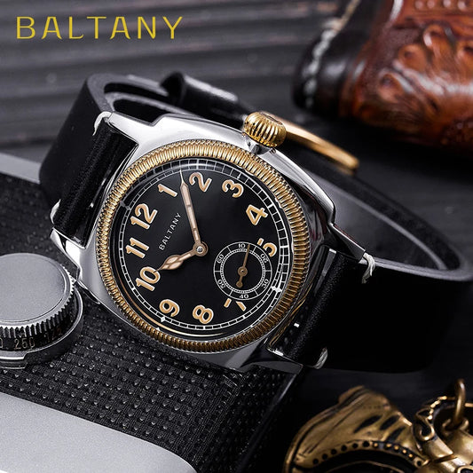 Baltany S4036F 36MM 1926S Oyster Tribute Watch Man Stainless Steel Waterproof Vintage Gold Bezel Automatic Mechanical Watches