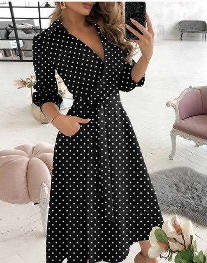Office Ruched Dress Long-sleeved V-neck Red Black Blue Bag Hip Dress Women's Clothing Dress for Women