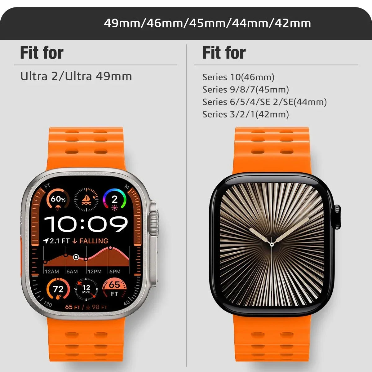 Ocean Silicone Strap for Apple Watch Band Ultra 3/2/1 49mm Series 11 10 46mm Comfortable Band IWatch 9 8 7 6 5 4 SE3 45mm 44mm