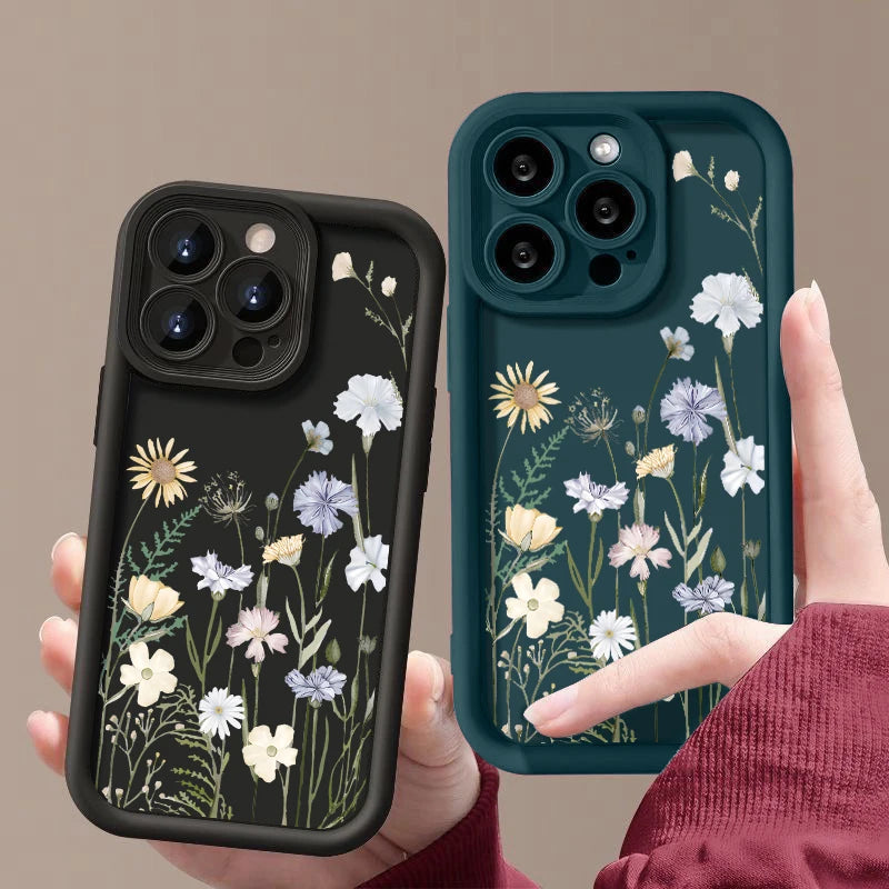 IPhone 17 16e 15 16 Pro Max 14 13 12 Pro Max 15 16 Plus Air 11 Case Flowers Pattern Shockproof Soft TPU Silicone Phone Cover