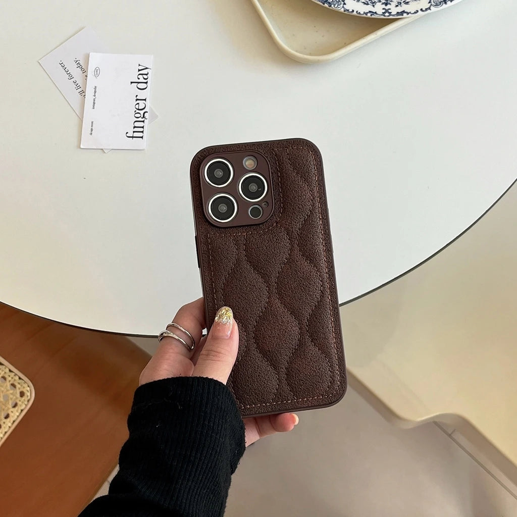 Retro Brown Water Ripple The Puffer Shockproof Protective Phone Cover Case for iPhone 17 16 15 14 13 12 11 Pro Max 17Air