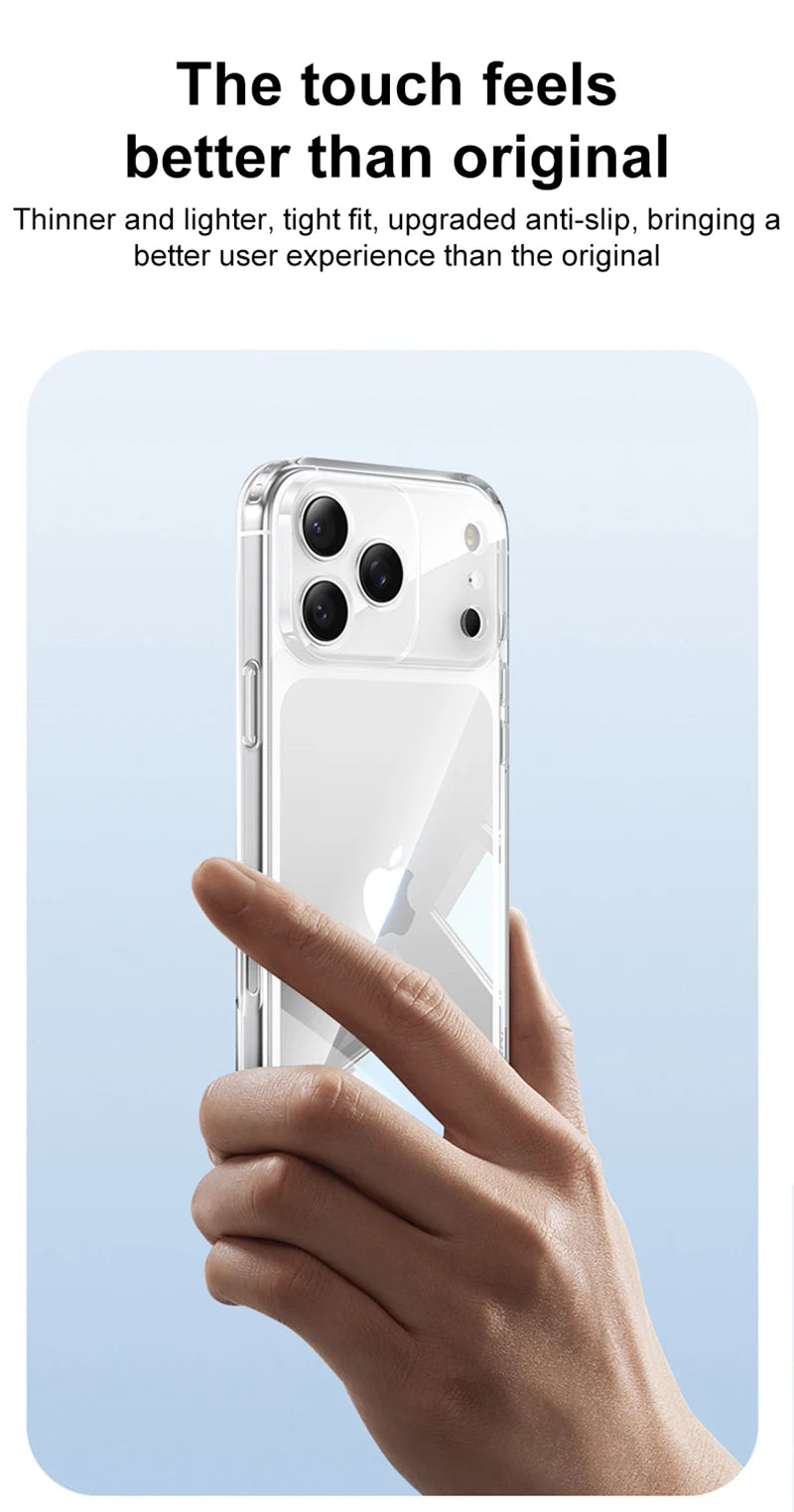 Luxury Tempered Glass Hard Phone Case For iPhone 17 Air 16 15 14 13 12 Pro Max Plus Mini 16E Hybrid Clear Soft Silicone Shell 17