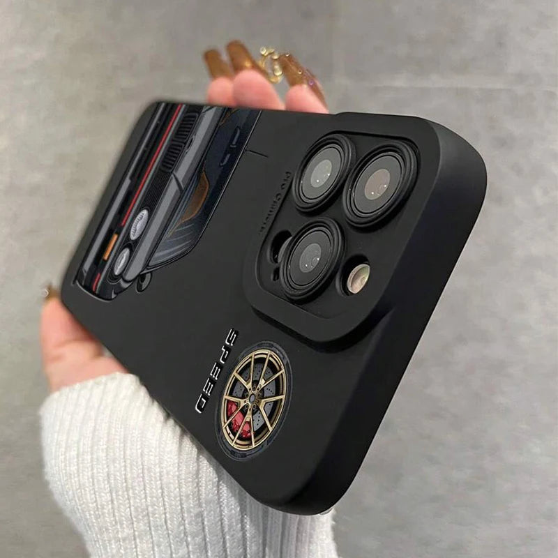 Case For iPhone 14 13 15 16 17 Pro Max Air 16E 11 12 8 7 15 16 Plus SE2 Stylish Car Pattern Shockproof Soft Back Cover