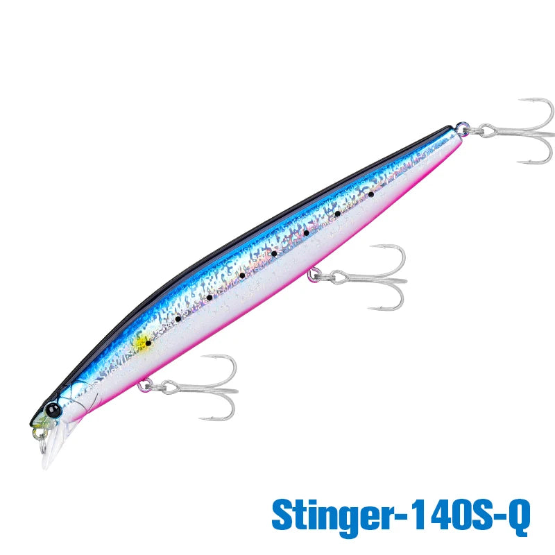 Minnow Sea Fishing Lure STINIGER 140mm 26g Piston Weight Ultra Long Casting Seabass Inshore Hard Baits