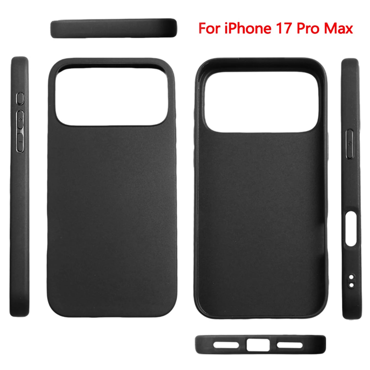 Soft Touch Full-Body Protective Phone Case Shockproof Anti-Scratch Black Phone Covers for iPhone 17ProMax/17 Pro/17 Air/17
